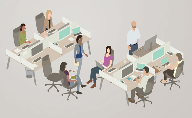 Illustration of office collaboration