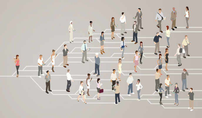 Illustration of people in a social network