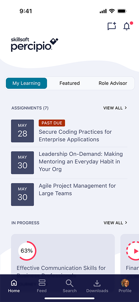 High-fidelity screenshot of the learning app