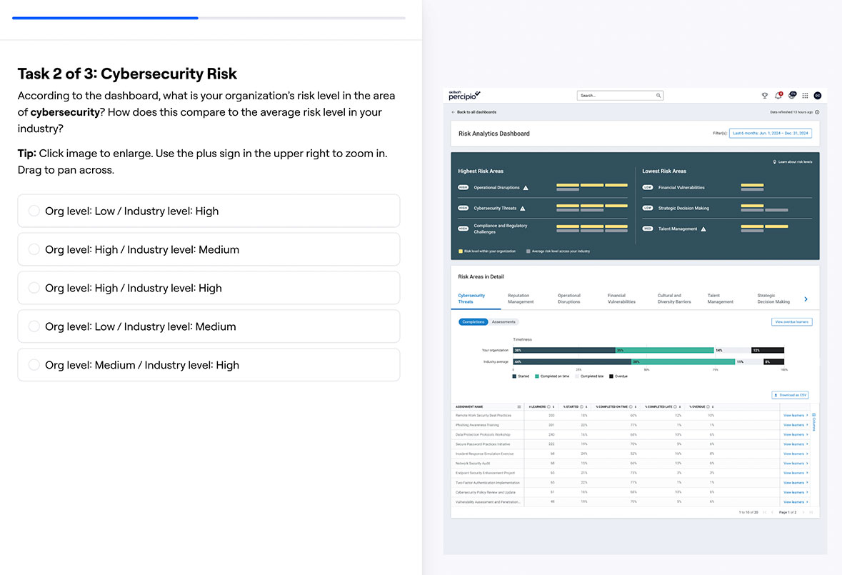 A screenshot of a Maze research activity, showing a multiple choice question and a high-fidelity screen from the dashboard